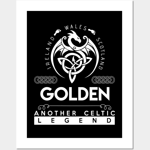 Golden Name T Shirt - Another Celtic Legend Golden Dragon Gift Item Wall Art by harpermargy8920